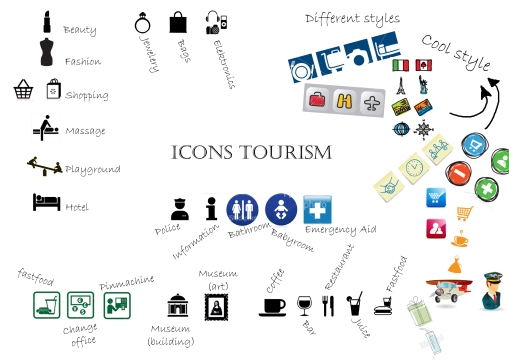 Icons tourism and designs